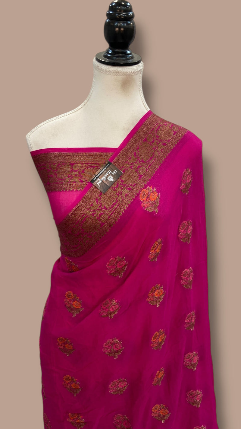 Pure Chiffon Khaddi Banarasi Saree