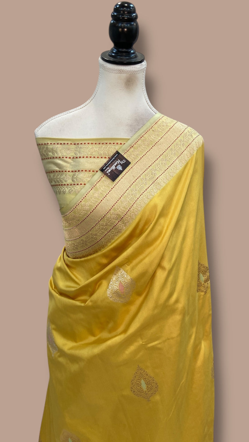 Pure Katan Silk Banarasi Handloom Saree - All Over Kadua Motifs