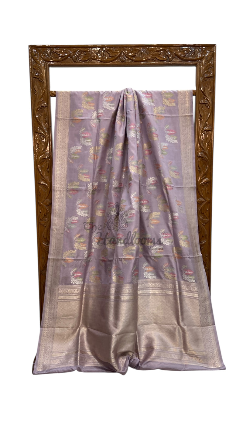 Pure Katan Silk Banarasi Handloom Saree - All over Sona Roopa kadiyal Jaal Work