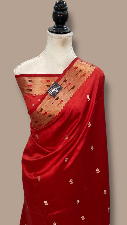 Pure Mango Silk Banarasi Handloom Saree - The Handlooms