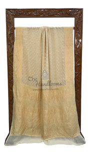 Pure Khaddi Georgette Banarasi Saree -  Gold zari - The Handlooms