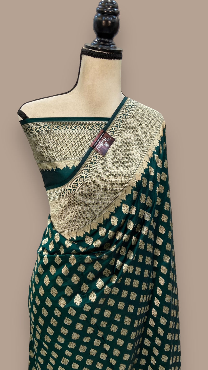 Pure Katan Silk Banarasi Handloom Saree - All Over Jaal Work - The Handlooms