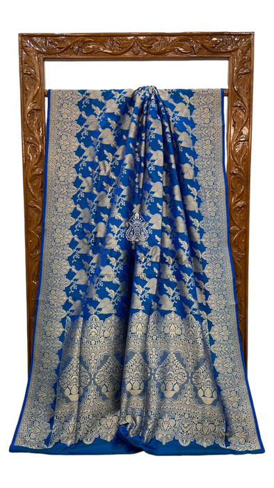 Pure Katan Silk Banarasi Handloom Saree - All Over Jaal Work