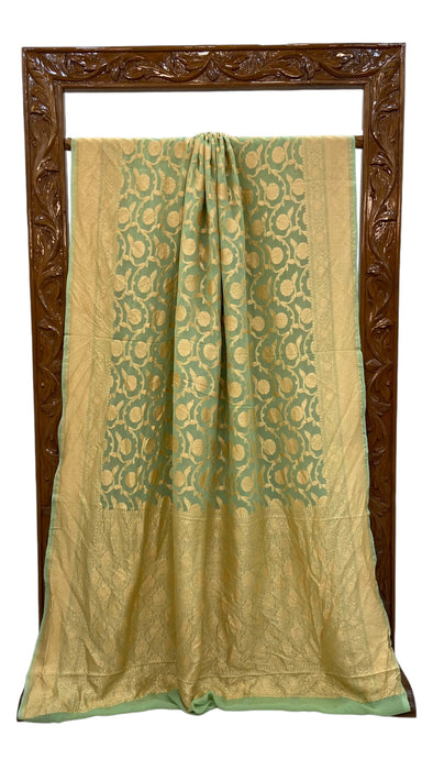 Khaddi Georgette Banarasi Saree - Gold zari