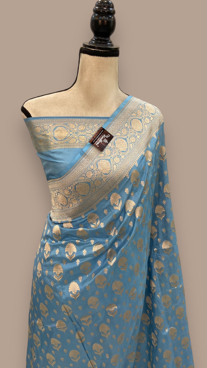 Pure Katan Silk Banarasi Handloom Saree - All over Jaal work - The Handlooms