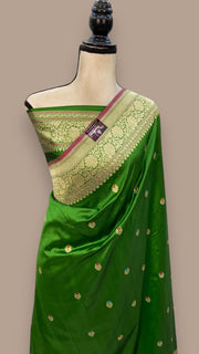 Pure Katan Silk Banarasi Handloom Saree - All over Kadua motifs With Meenakari - The Handlooms