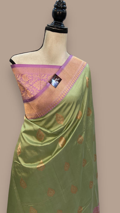 Pure Katan Silk Banarasi Handloom Saree - All over Kadua motifs