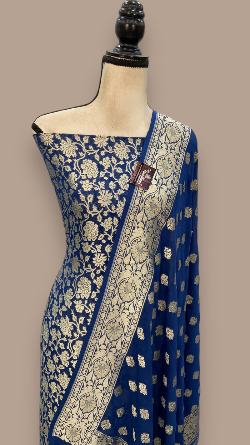 Khaddi Georgette Banarasi Dress material - The Handlooms