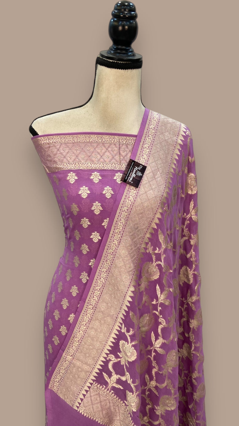 Khaddi Georgette Banarasi Dress material - The Handlooms