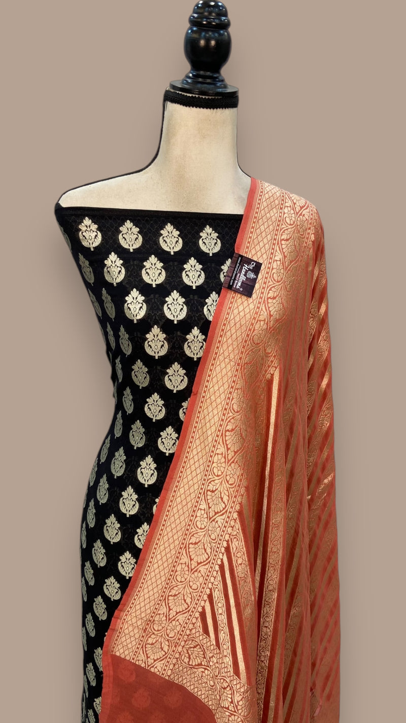 Khaddi Georgette Banarasi Dress material - The Handlooms