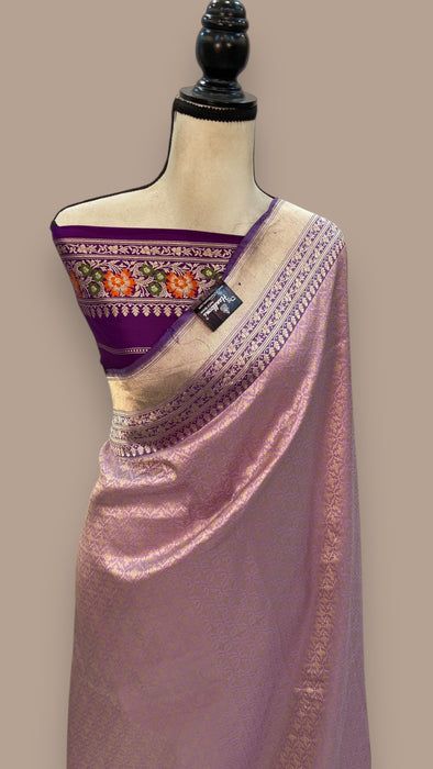 Pure Katan Silk Banarasi Handloom Saree - Tanchui Brocade With Meenakari