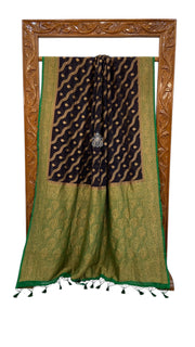 Khaddi Georgette Handloom Banarasi Saree -  Antique zari - The Handlooms