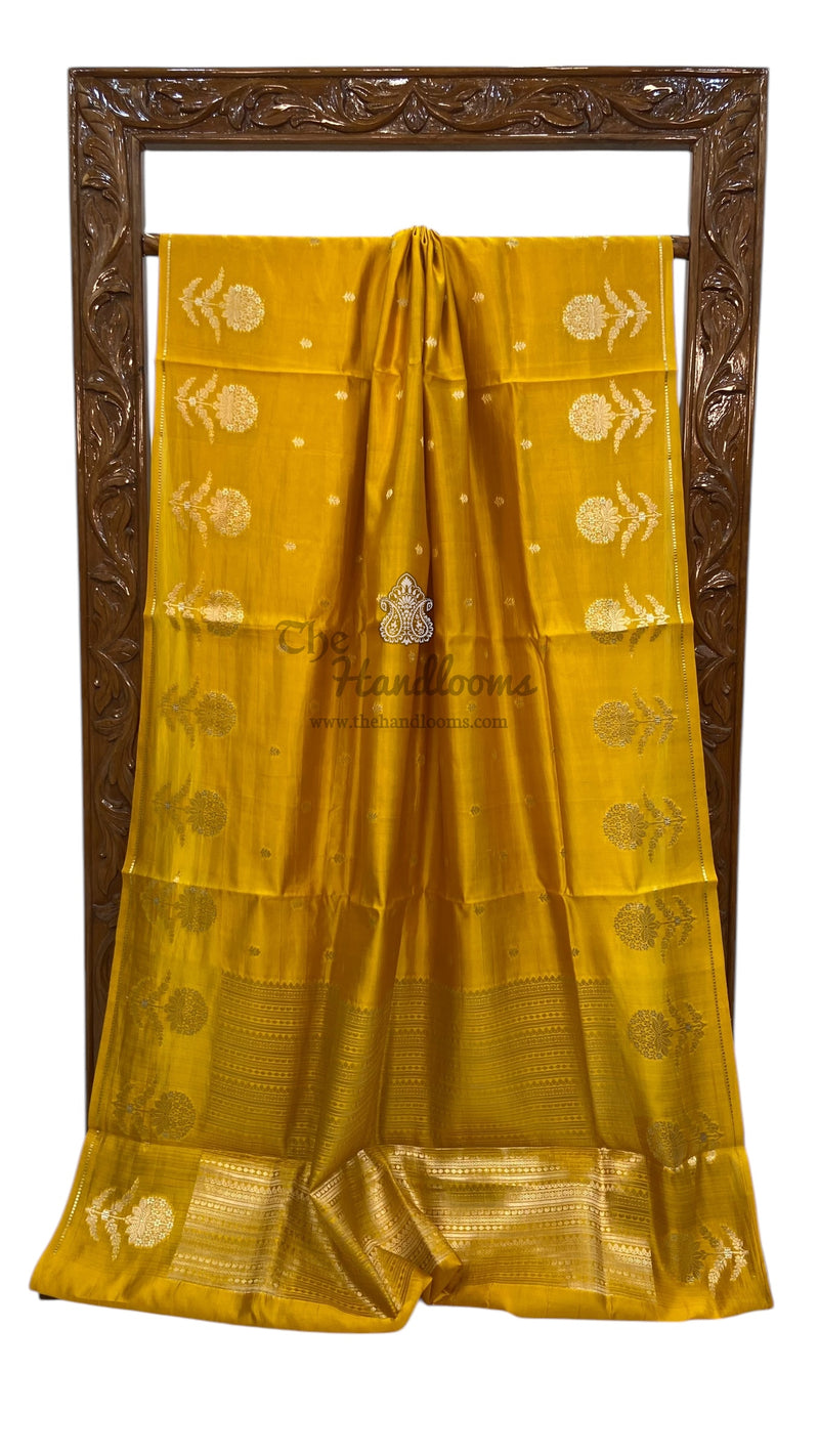 Pure Mango Silk Banarasi Handloom Saree - The Handlooms