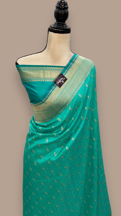 Pure Katan Silk Banarasi Handloom Saree - Tanchui Brocade With Meenakari