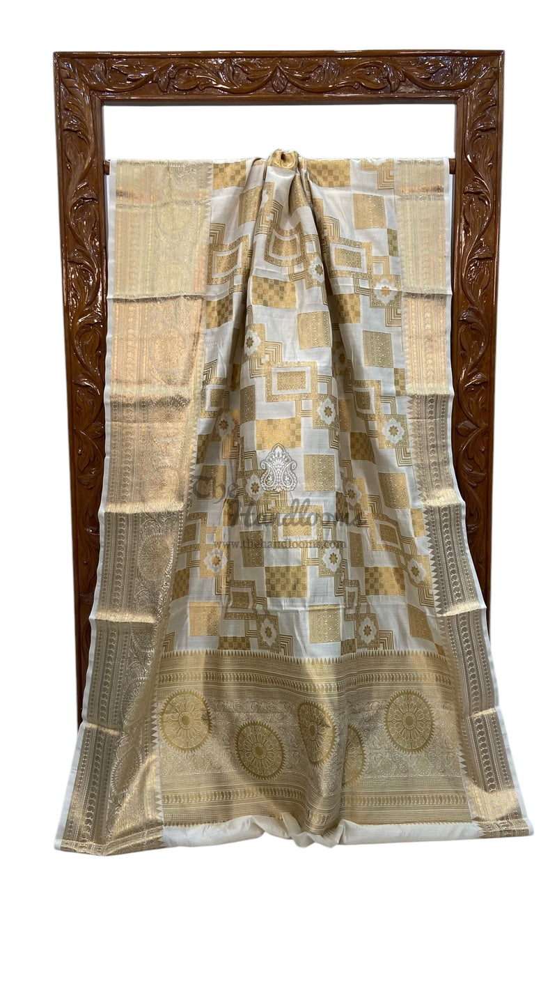 Pure Chiniya Silk Khaddi Handloom Banarasi Saree - The Handlooms