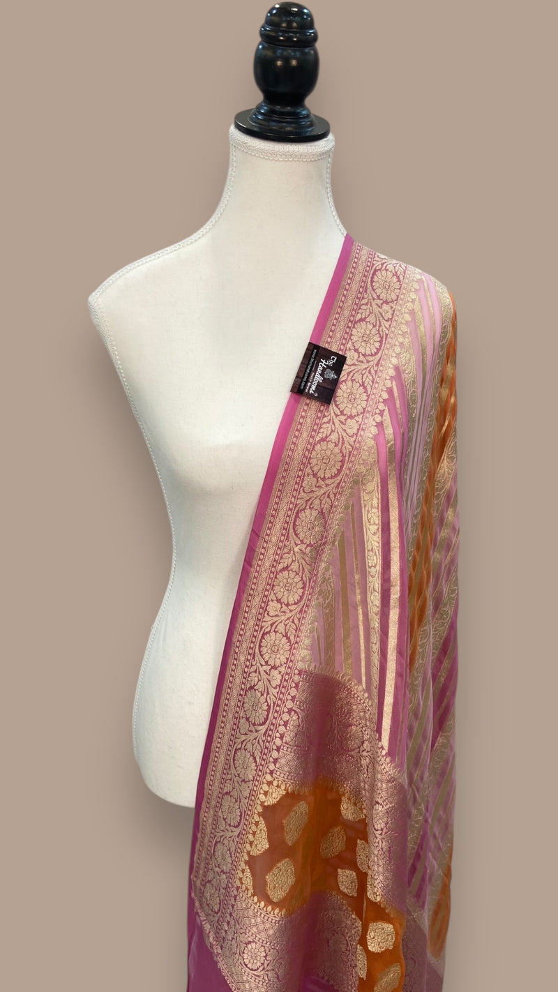 Khaddi Georgette Handloom Banarasi Dupatta - The Handlooms