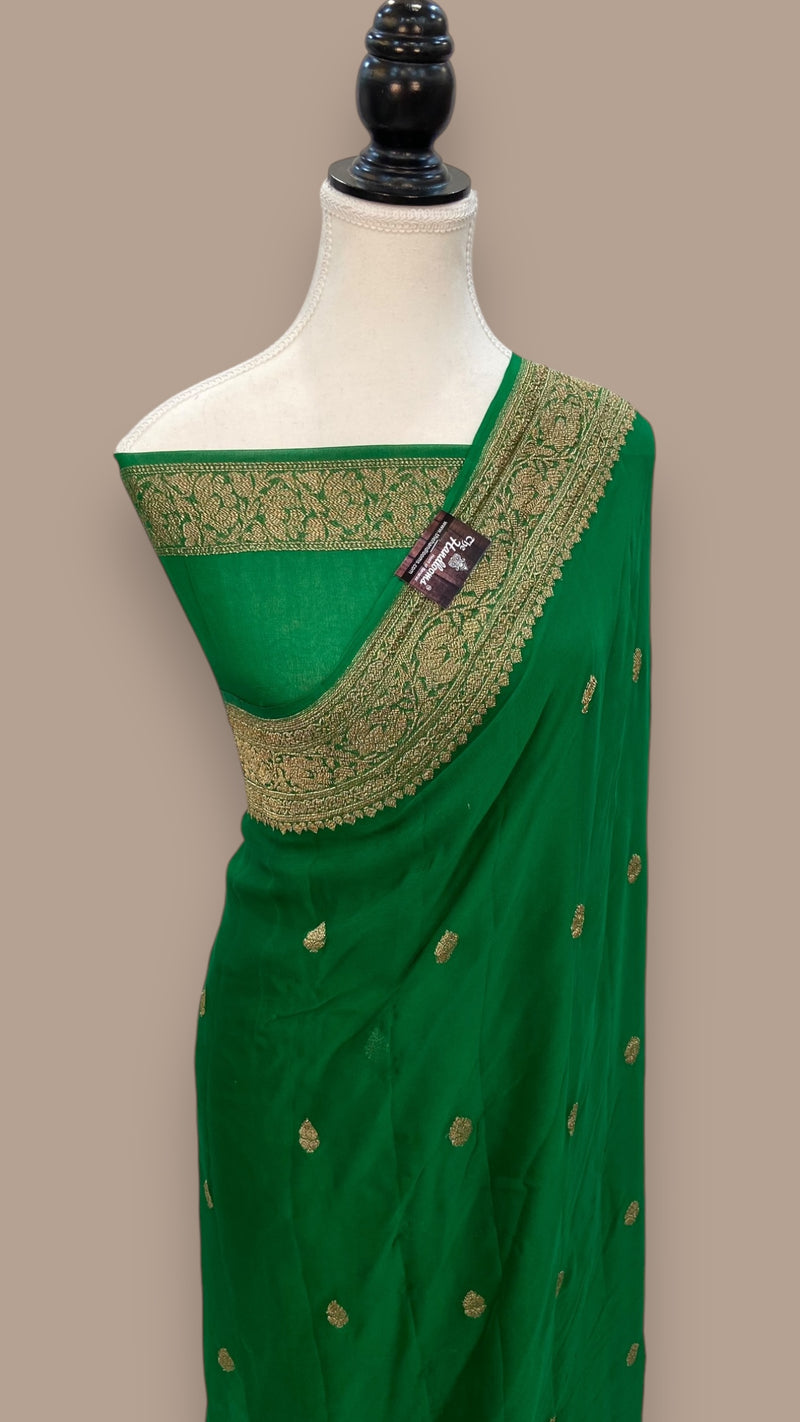 Pure Georgette Handloom Banarasi Saree - The Handlooms