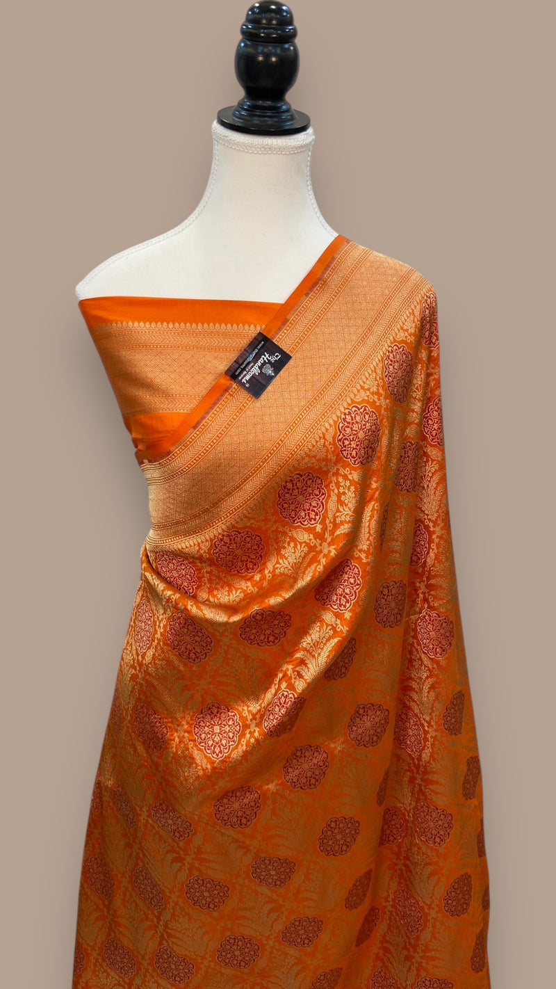Pure Katan Silk Banarasi Handloom Saree - Tanchui Brocade - The Handlooms