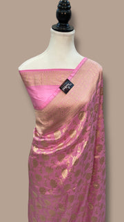 Pure Katan Silk Banarasi Handloom Saree - All over jaal work - The Handlooms
