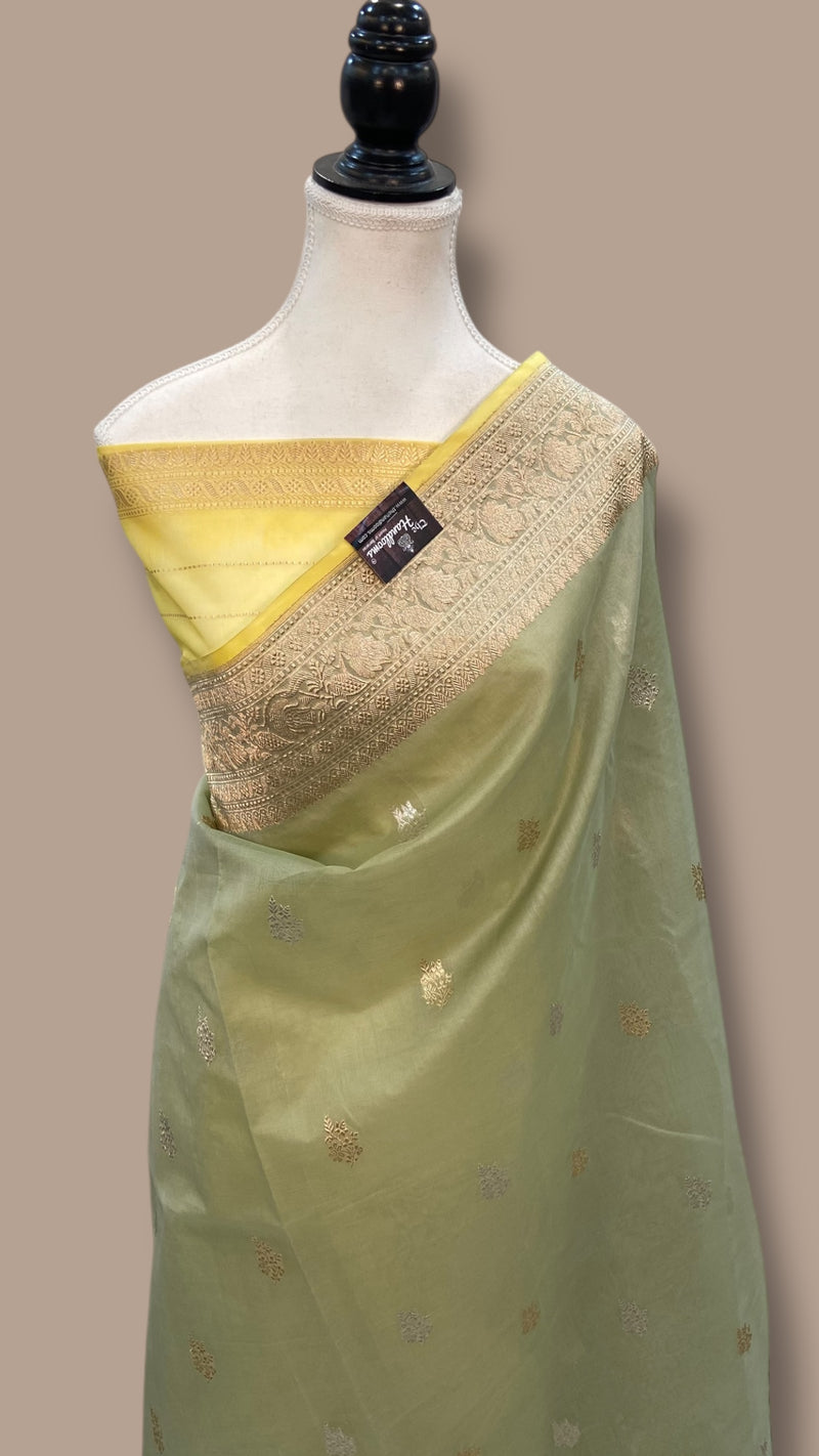 Pure Kora Handloom Banarasi All Over Kadua Motifs Saree - The Handlooms