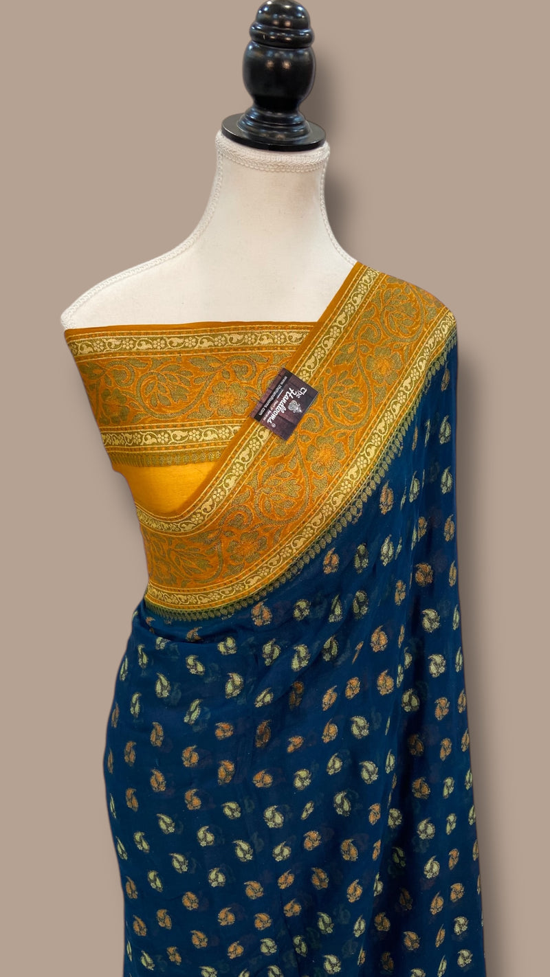 Pure Chiffon Khaddi Banarasi Saree - The Handlooms