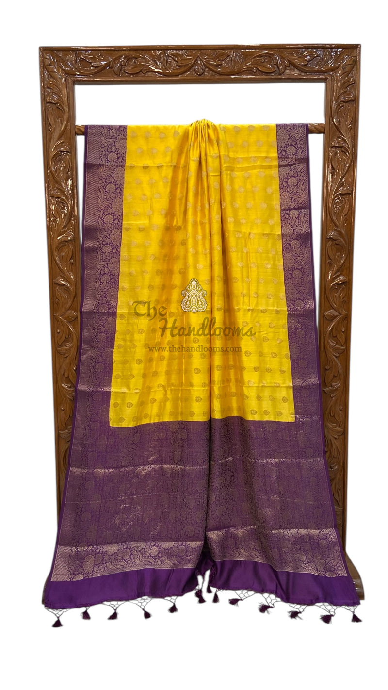 Pure Raw Chiniya Silk Handloom Banarasi Saree - The Handlooms