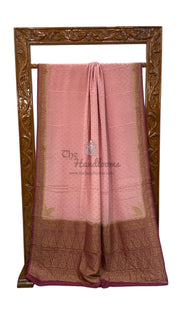 Pure Khaddi Crepe Georgette Handloom Banarasi Saree - The Handlooms
