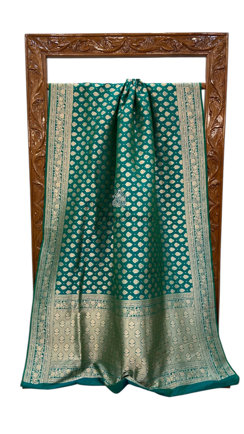 Pure Katan Silk Banarasi Handloom Saree - All over Jaal work - The Handlooms