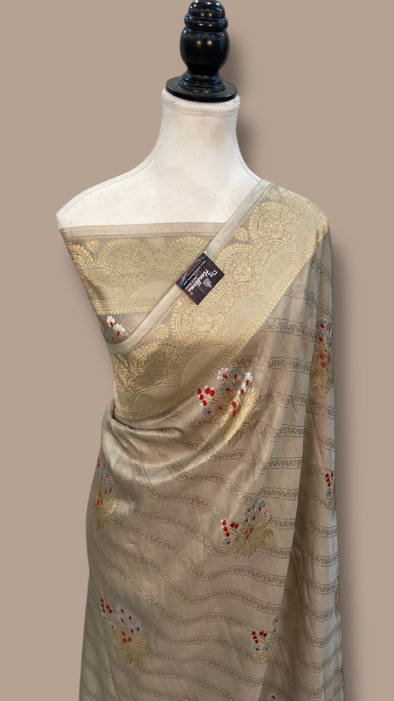 Pure Mushroo Silk Handloom Banarasi Saree - The Handlooms