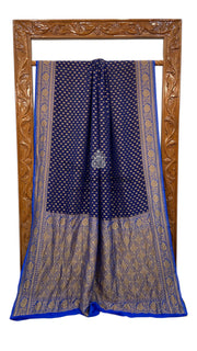 Khaddi Georgette Handloom Banarasi Saree -  Antique zari - The Handlooms