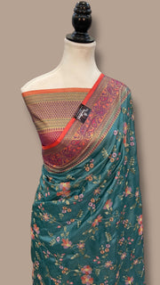 Tussar Silk Handloom Banarasi Saree With Chikankari - The Handlooms