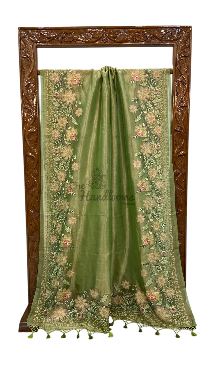 Pure Tissue Handloom Banarasi Saree With Chikankari - The Handlooms