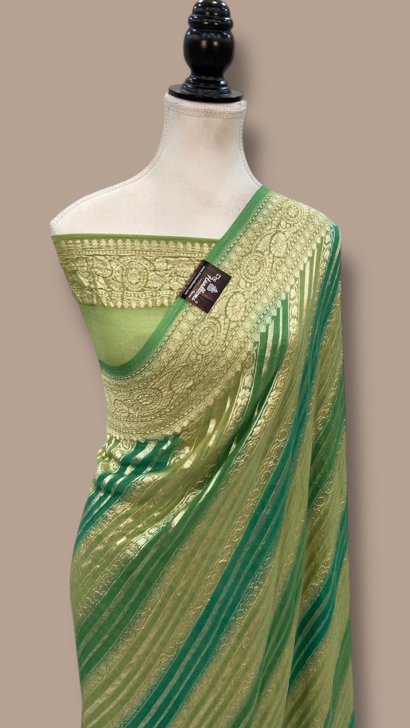 Khaddi Georgette Handloom Banarasi Saree - The Handlooms