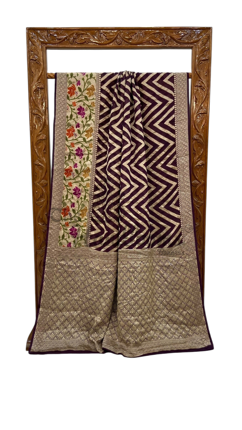 Pure Chiffon Khaddi Banarasi Saree - The Handlooms