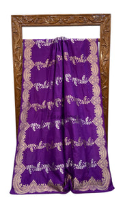 Pure Katan Silk Banarasi Handloom Saree - All over soona roopa  Kadua stripe - The Handlooms