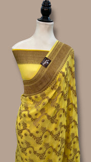 Pure Khaddi Georgette Handloom Banarasi Saree - The Handlooms