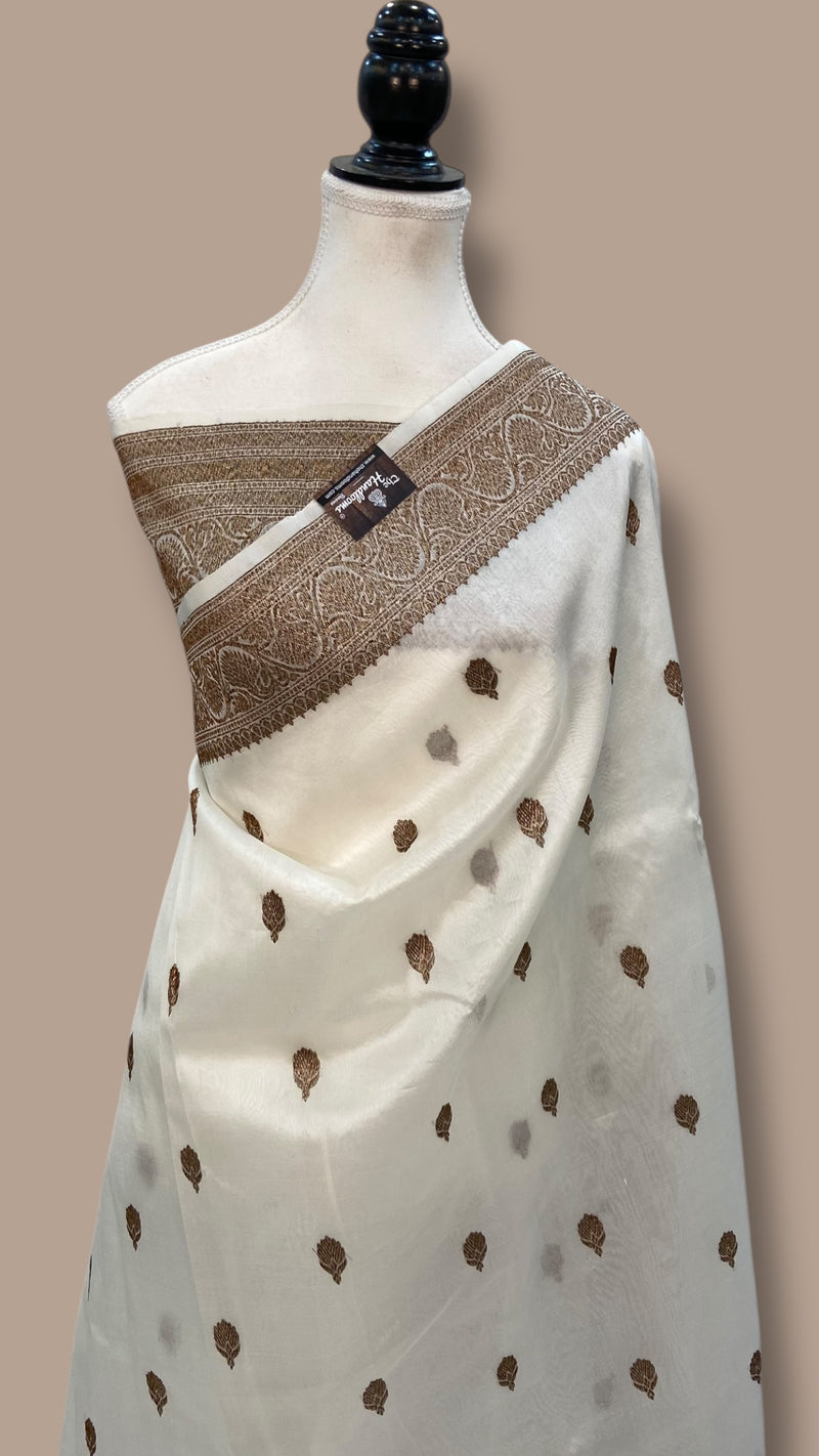 Pure Kora Handloom Banarasi Saree - The Handlooms