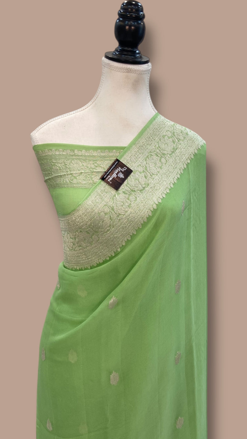 Pure Georgette Banarasi Handloom Saree - The Handlooms