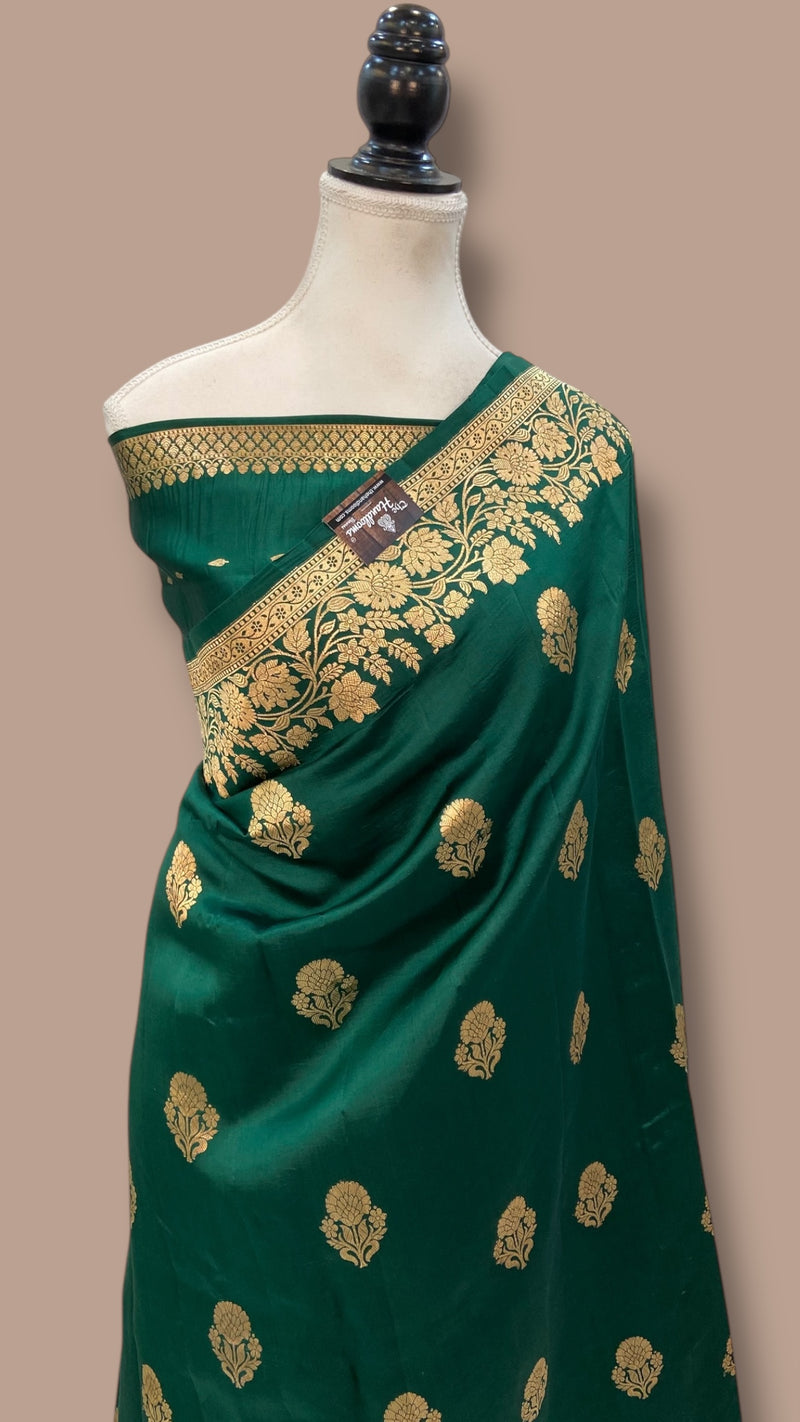 Pure Katan Silk Banarasi Handloom Saree - All over Kadua motifs - The Handlooms
