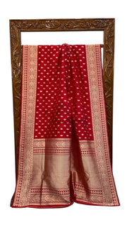 Pure Katan Silk Banarasi Handloom Saree - All Over Sona Roopa Kadua Motifs - The Handlooms