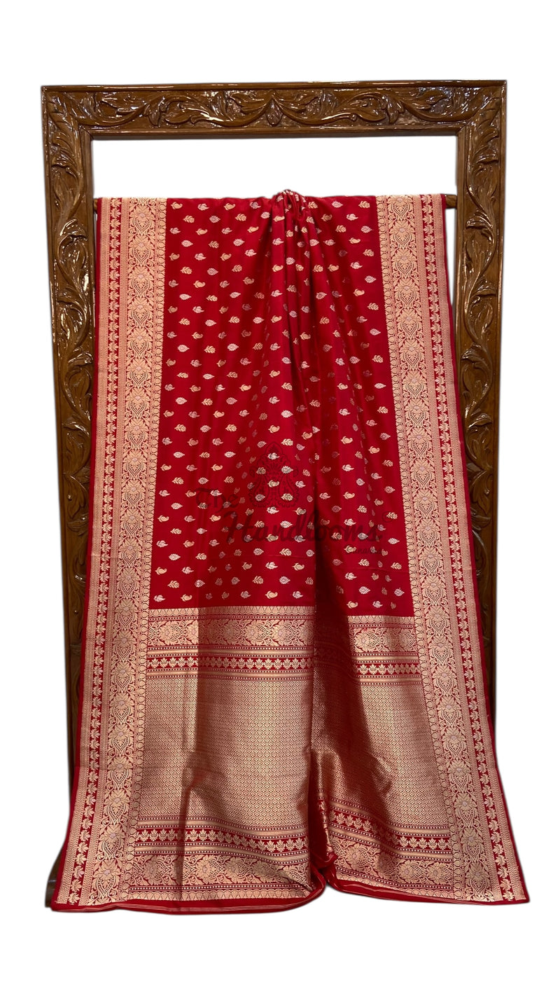 Pure Katan Silk Banarasi Handloom Saree - All Over Sona Roopa Kadua Motifs - The Handlooms