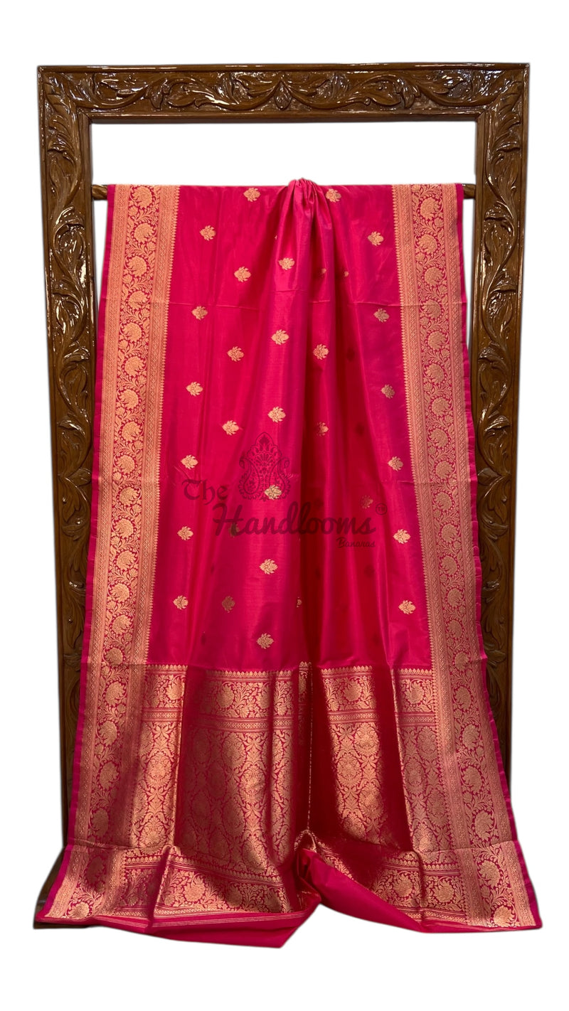 Pure Katan Silk Banarasi Handloom Saree - All over Kadua motifs - The Handlooms