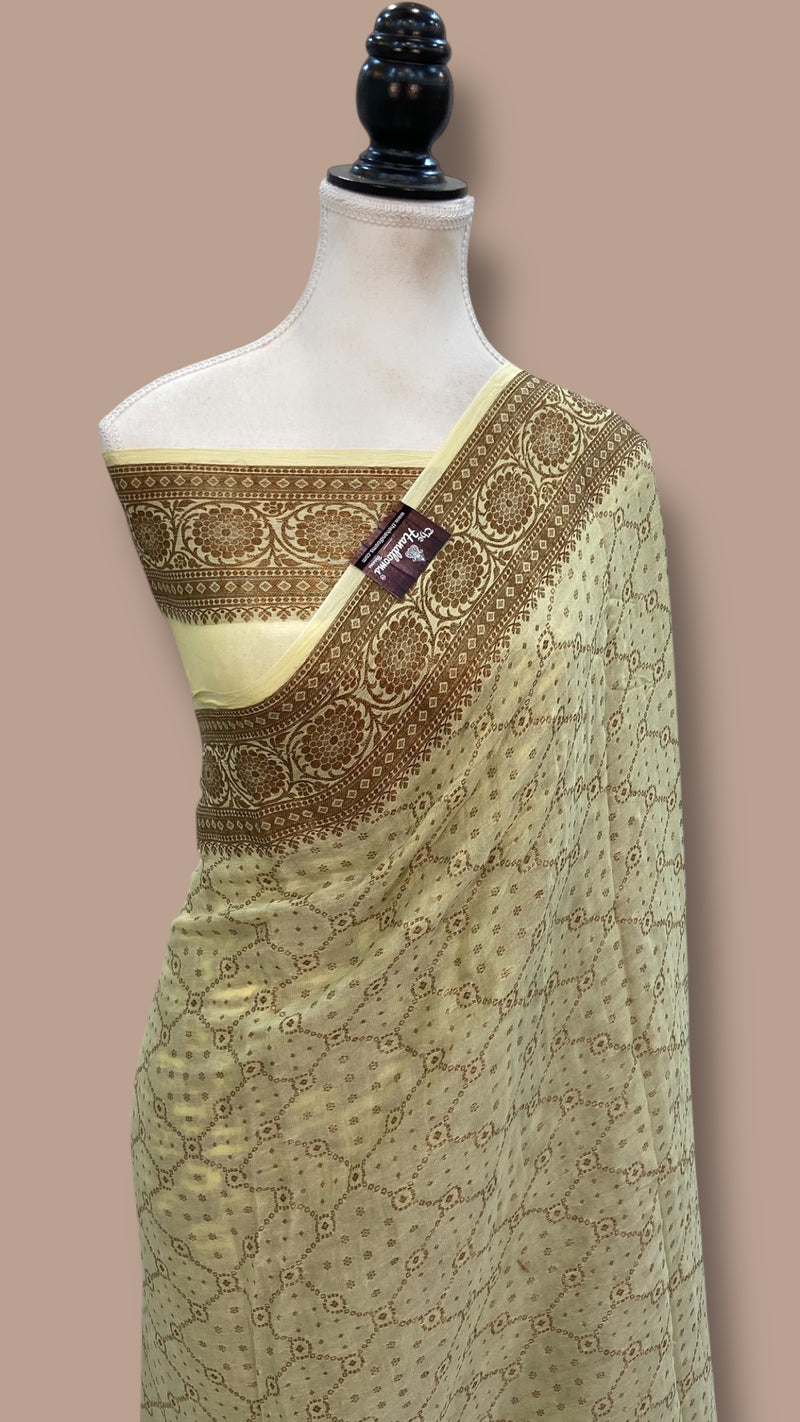 Pure Chiffon Khaddi Banarasi Saree - The Handlooms