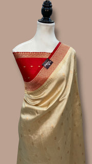 Pure Katan Silk Banarasi Handloom Saree - All over Kadua motifs - The Handlooms