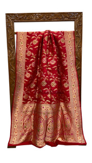 Pure Katan Silk Banarasi Handloom Saree - All over Jaal work With Meenakari - The Handlooms