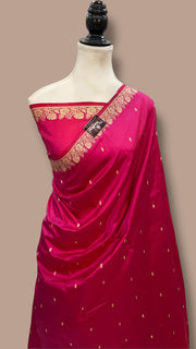 Pure Katan Silk Reshmi Zari Banarasi Handloom Saree - The Handlooms