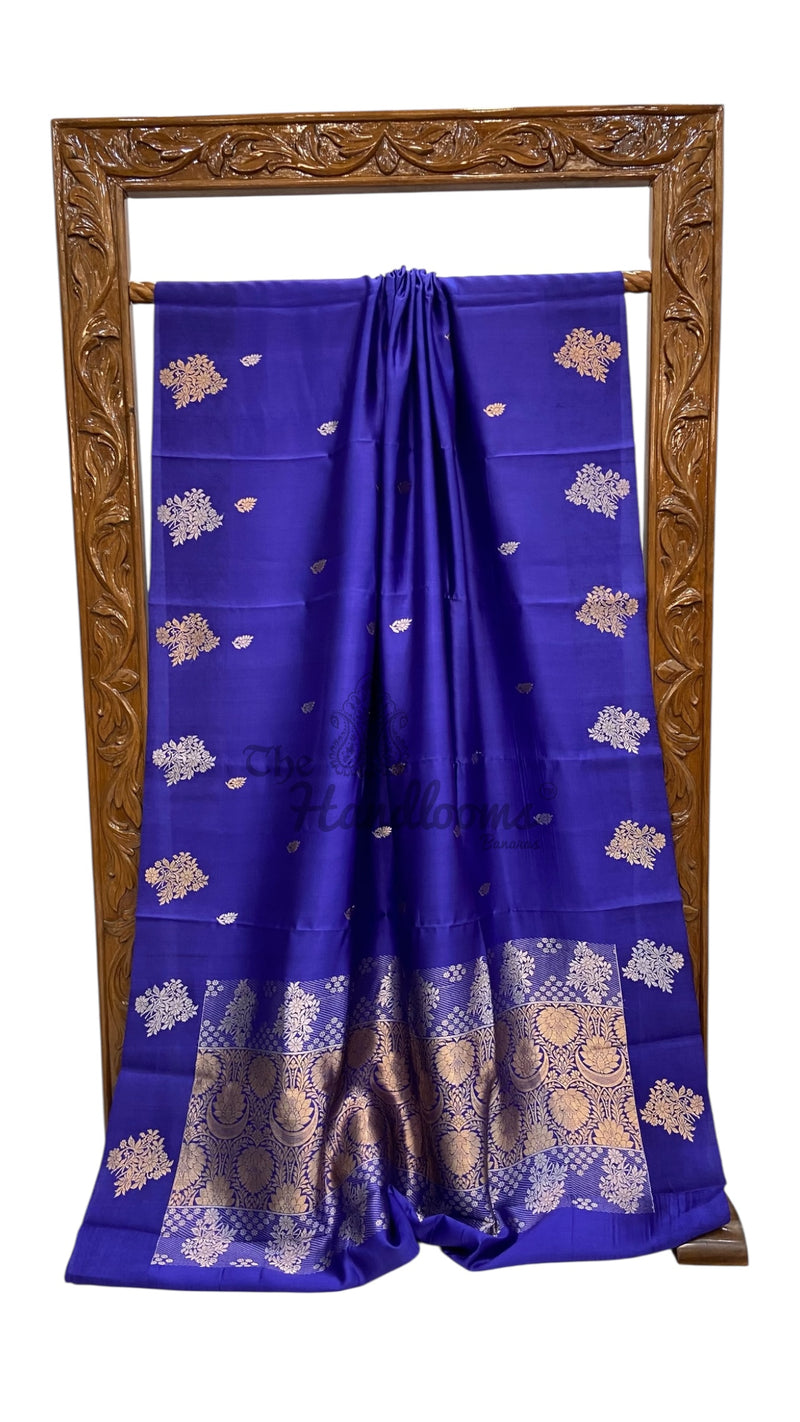 Pure Mango Silk Banarasi Handloom Saree All Over Kadua Motifs - The Handlooms
