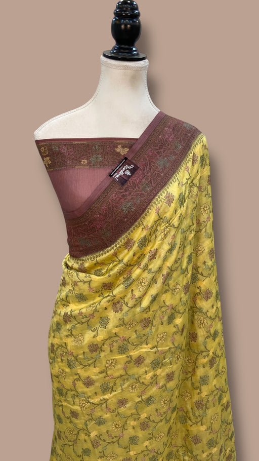 Pure Butter Crepe Banarasi Saree - The Handlooms