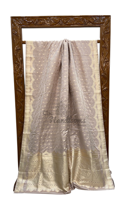 Pure Satan Silk Banarasi Handloom Saree - All over Motifs Work - The Handlooms
