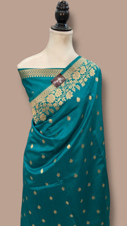 Pure Katan Silk Banarasi Handloom Saree - All over Kadua motifs - The Handlooms